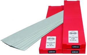 Podložni trakovi 300x50 mm, inox, 10 trakov , DIN EN 10140:2006