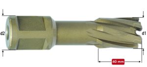 Kronski sveder s HM ploščicami Hard-Line, dolžina 40 mm, Weldon vpetje