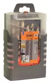 HSS Co5 Kaseta spiralnih svedrov DIN 338 PREMIUM 25delna, fi 1-13mm - Titan